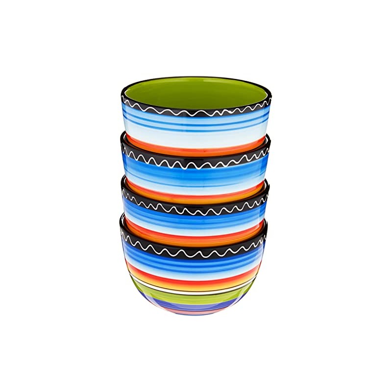 Tequila Sunrise Ice Cream Bowls Set of 4, 5.25-Inch Colorful