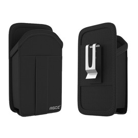 AGOZ Carrying Holster for Sonim XP10 XP9900, Sonim RS60, Heavy Duty Rugged Case Pouch, Cover with Metal Clip, Belt Loops, Card Holder