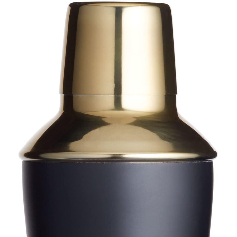 BarCraft Luxury Cocktail Making Kit, Black/Gold, 3-Piece Gift Set, 10