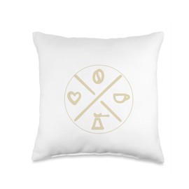 Coffee Compass Caffeine Lover Throw Pillow