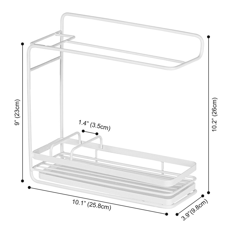 Poeland Sponge Holder with Drain Pan, Kitchen Sink Caddy Organizer
