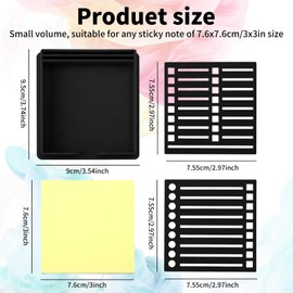 DEFIYEAR Sticky Note Stencil Set with Holder, Eye-Catching Fluorescent Sticky Notes, Note Template for Organizing to-Do Lists & Memos, Desk Supplies for Students Stationery Office Home