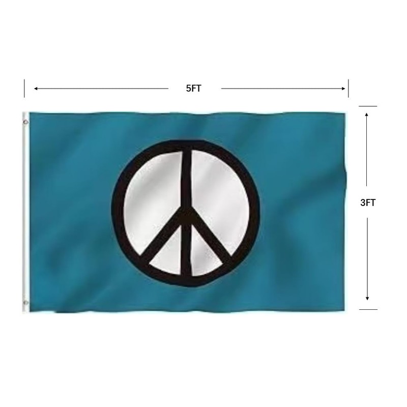 TTRNNHM Peace Symbol Flag 3x5 FT, World Peace Flag with