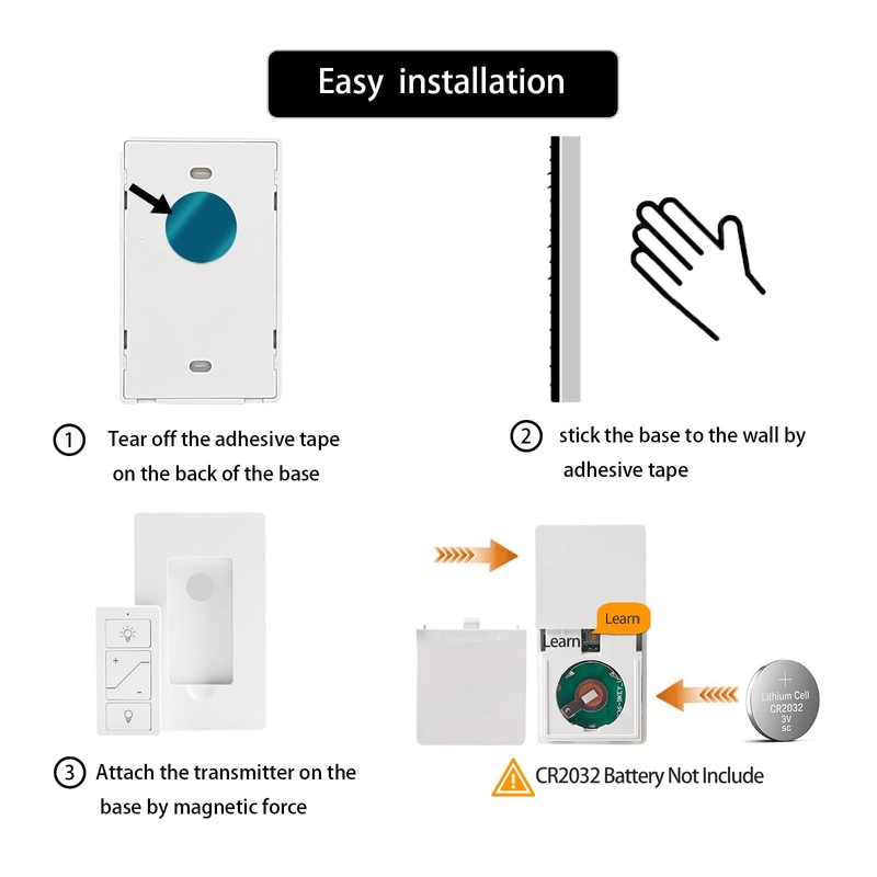 Humpptom Wireless Light Switch and Receiver, Dimmer Switch Work with