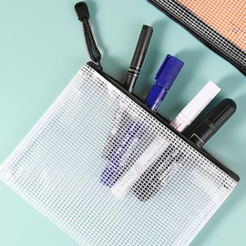 5Pcs A3 Plastic Wallets File Zip Bags A3 Document Folder A3 Mesh Zipper Pouch Document Bags Wallets for School Office Supplies, Travel Accessories Storage Bags