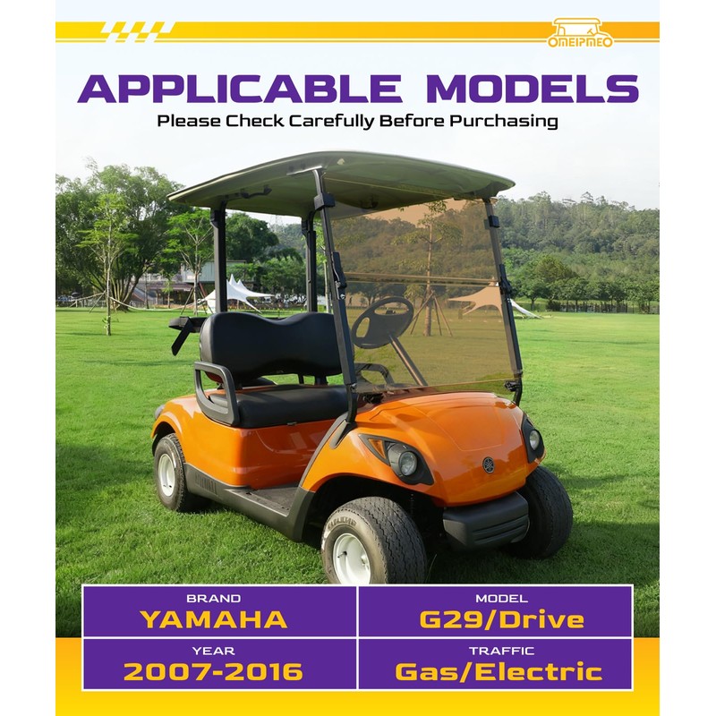 Upgrade Golf Cart Windshield for YAMAHA G29/Drive 2007-2016 Gas/Electric Models,