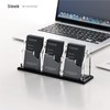 YUXUN Vertical Business Card Holder for Desk, 3 Slots Acrylic