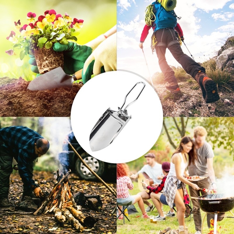3PCS Mini Hand Shovel Folding Stainless Steel Trowel Portable Camping