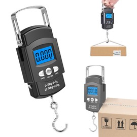 FineGood Digital Hanging Scale Max 110.2 lbs (50 kg) Luggage Scale Travel Luggage Suitcase Scale Fishing Scale Travel Accessories