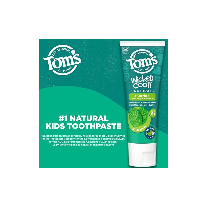 Tom's of Maine Natural Wicked Cool! Fluoride Toothpaste for Kids,