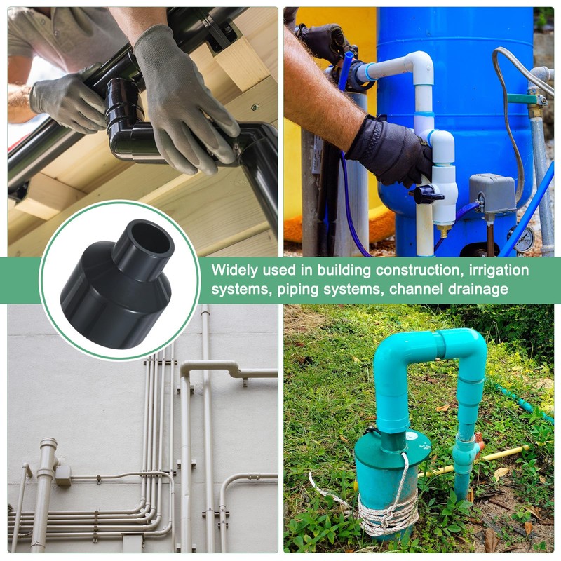 M METERXITY 4-Pack UPVC Reducer Pipe Fitting, DN32x15 Reducing Coupling