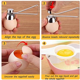 Egg Cracker Topper, Abrelatas de Huevo de Acero Inoxidable, Egg Topper Cutter Cortador de Cáscara de Huevo Herramienta para Quitar la Cocina Cracker Opener Remover para Soft Hard Boiled Egg