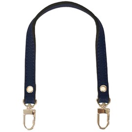 VanEnjoy Full Grain Leather Wristlet Keychain Strap with 2 Square Locks, Navy, 13 inches