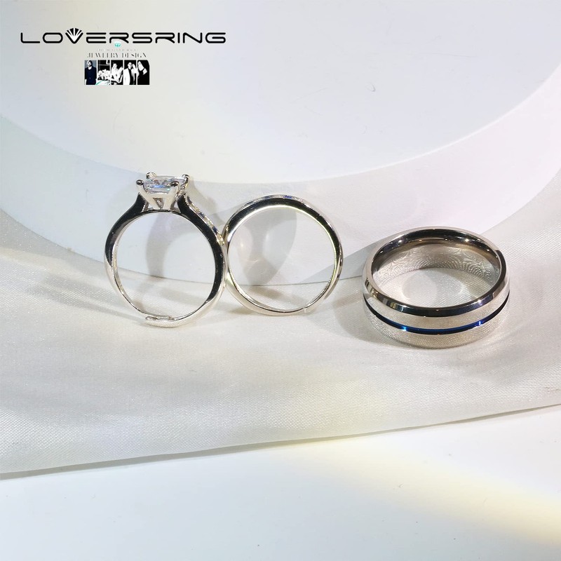 Wedding Ring Sets His And Hers Promise Ring Adjustable size