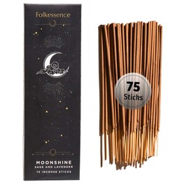 Folkulture Incense Sticks for Home | Pack of 75 (8") Insence-Sticks for Meditation with 45 Mins Burn Time | Organic Insence Aromatherapy Lavender Inscents-Stick | Non Toxic Inscent for Gifts for Her