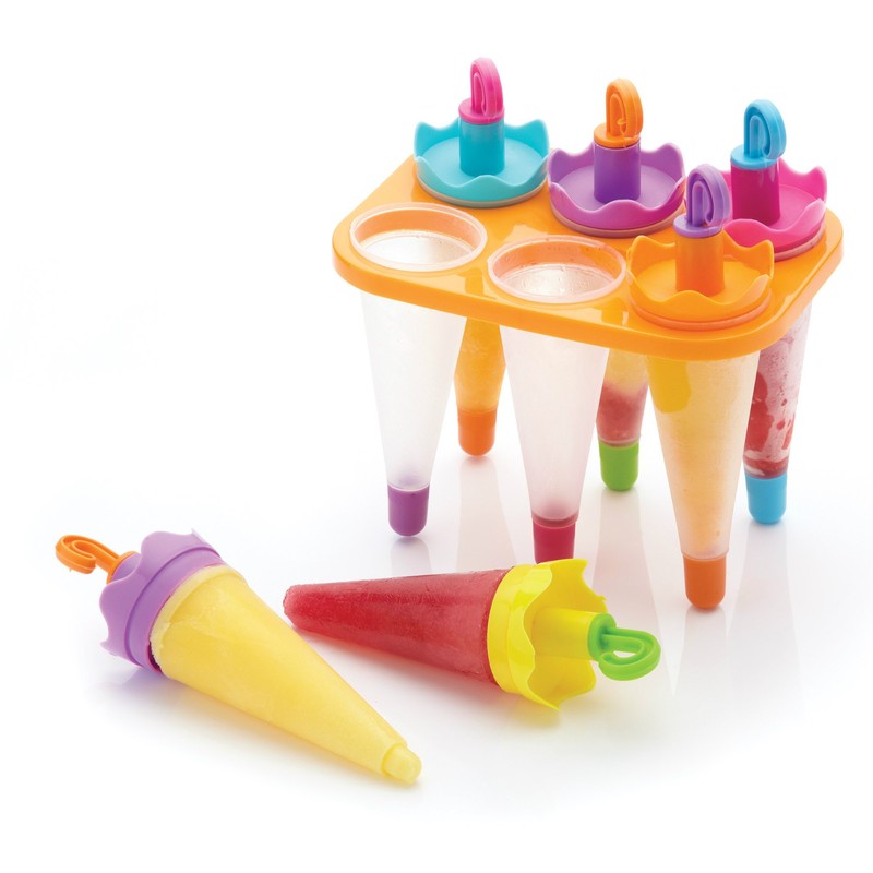 KitchenCraft Ice Lolly Mould with 6 Reusable Umbrella Style Sticks,