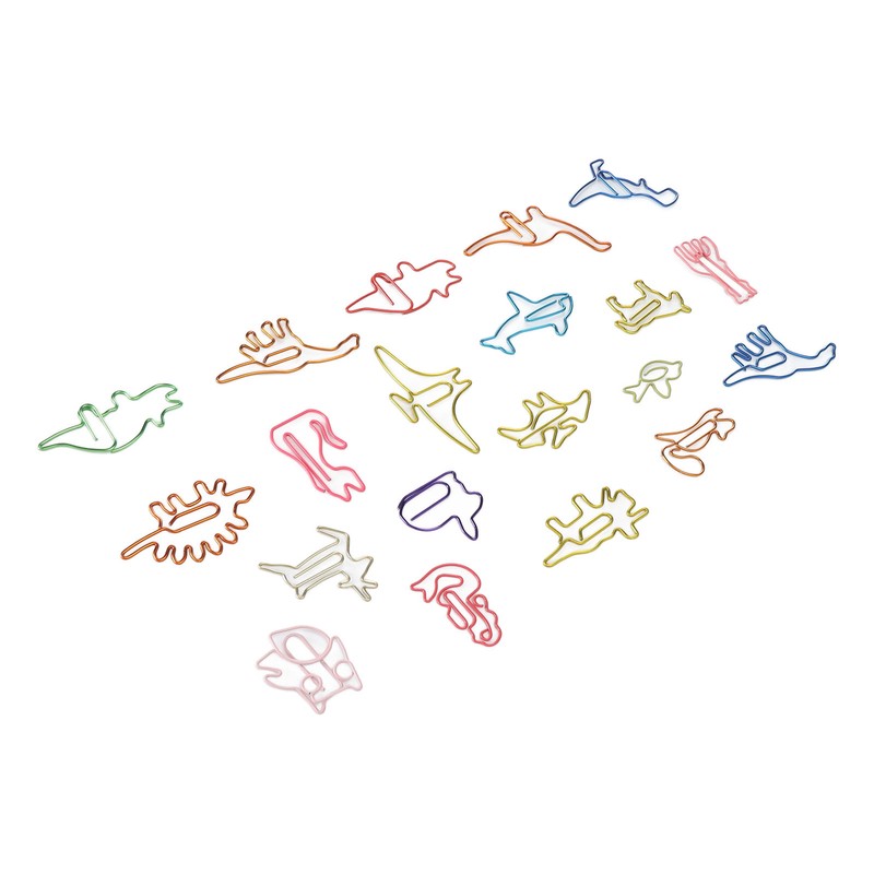 100pcs Colorful Paper Clips 20 Cute Shapes Stable Clamping Lightweight