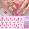 Lifextol 216PC Hot Pink French Tip Press on Nails Long