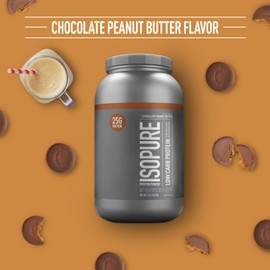 Isopure Isopure Low Carb 100% Pure Whey Isolate Protein Powder, Lactose Free, Gluten Free, With Vitamins, Chocolate Peanut Butter, 25g Protein Per Serving, 3 Lbs, 40 Servings