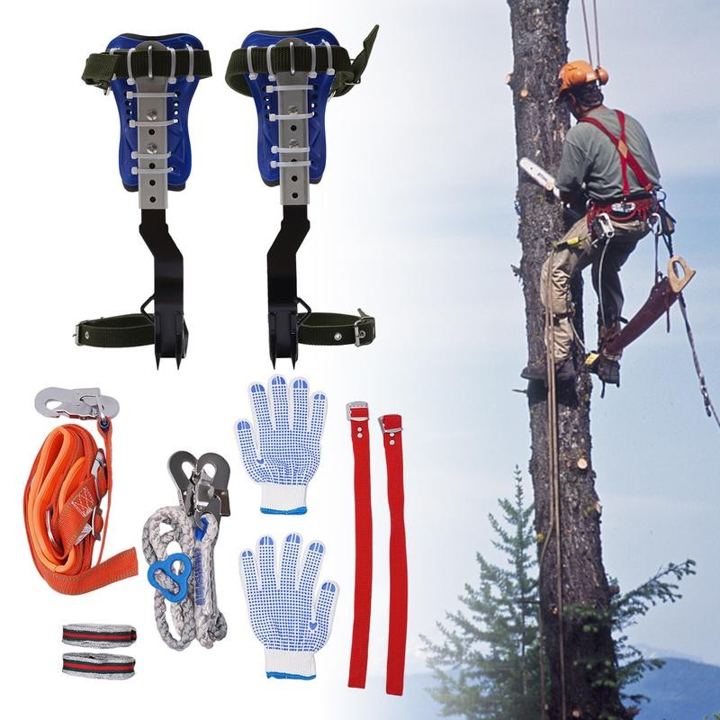 Adjustable Tree Climbing Tool - Complete Set with Iron Spikes