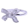Cutesmile 18k Platinum Plated Shiny Cubic Zirconia Crystal Bow-Knot Engagement