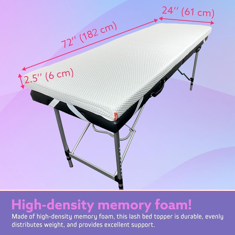 Lash Bed Foam Topper – 2.5 Inch Thick Memory Foam