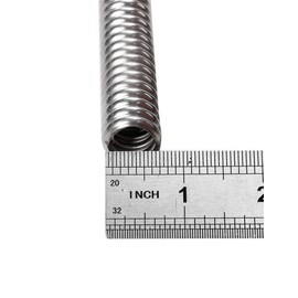 BLACKHORSE-RACING 44" Silver Chrome Flexible Stainless Steel Heated Hose Kit Chrome Caps