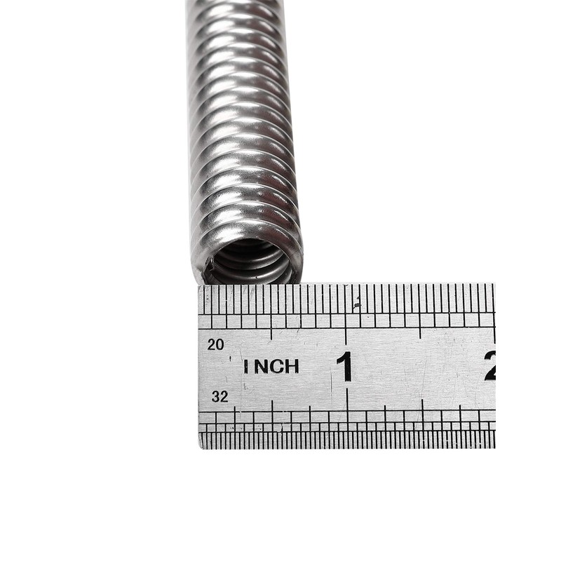 BLACKHORSE-RACING 44" Silver Chrome Flexible Stainless Steel Heated Hose Kit