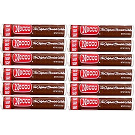 Necco Wafers Original Chocolate Flavored Hard Candy Rolls Bundle of 12 Rolls 2 Ounce Pack of 12