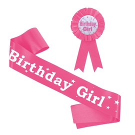 Lahviuu Pack of 2 Birthday Sashes Girls Birthday Girl Sash Birthday Girl Badge Party Accessories Decoration for Women Children Birthday Party (Red)