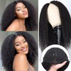 Afro Curly V Part Human Hair Wigs Glueless Wigs for