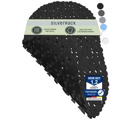 SilverRack Bath Mat 69 x 36 cm (Black Pebble Stone Look) Non-Slip Mat Bath Mat BPA Free - Shower Mat Mould Resistant & Machine Washable - Bath Mat Non-Slip