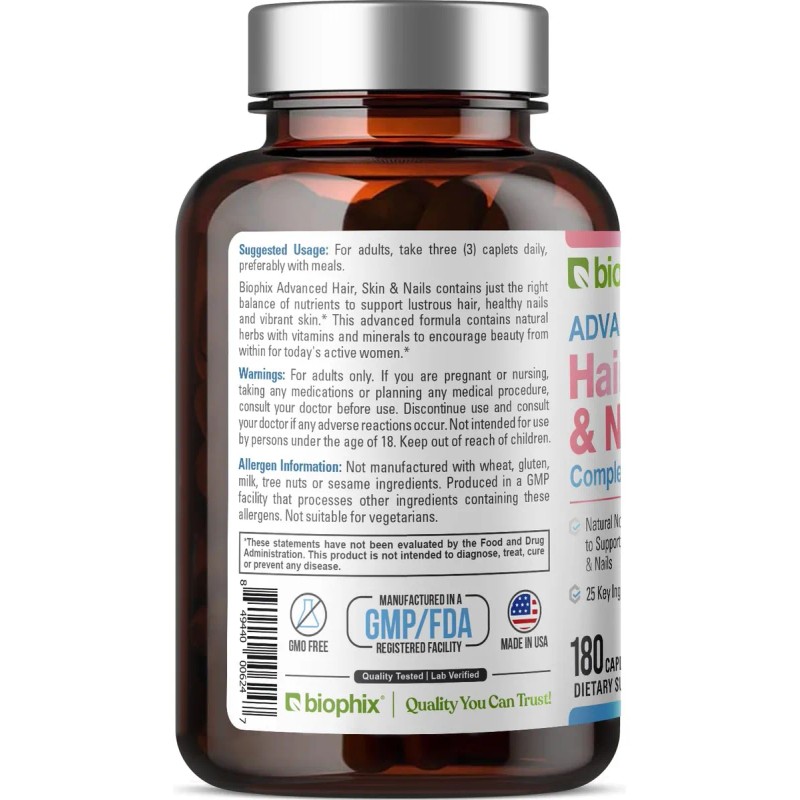 Biophix Biotina 10000 Mcg Cabello Piel Uñas 180 Cápsulas