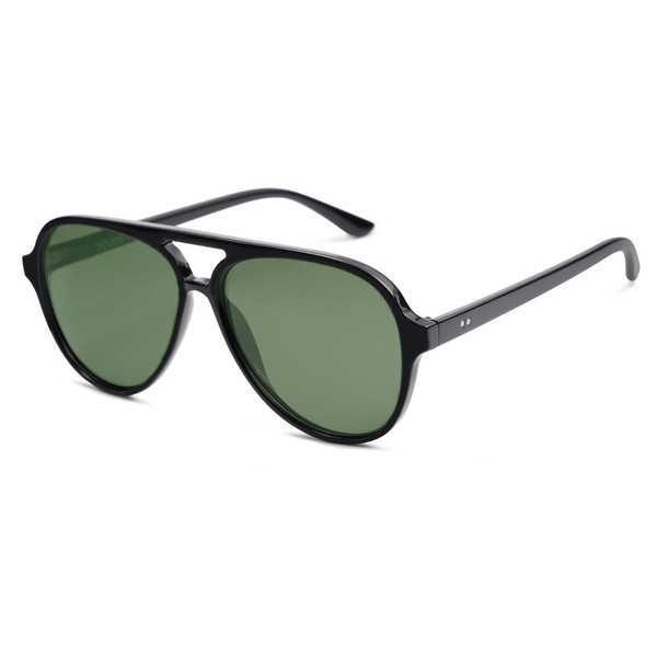 SOJOS Classic Polarized Aviator Sunglasses Womens Mens Retro Double Bridge