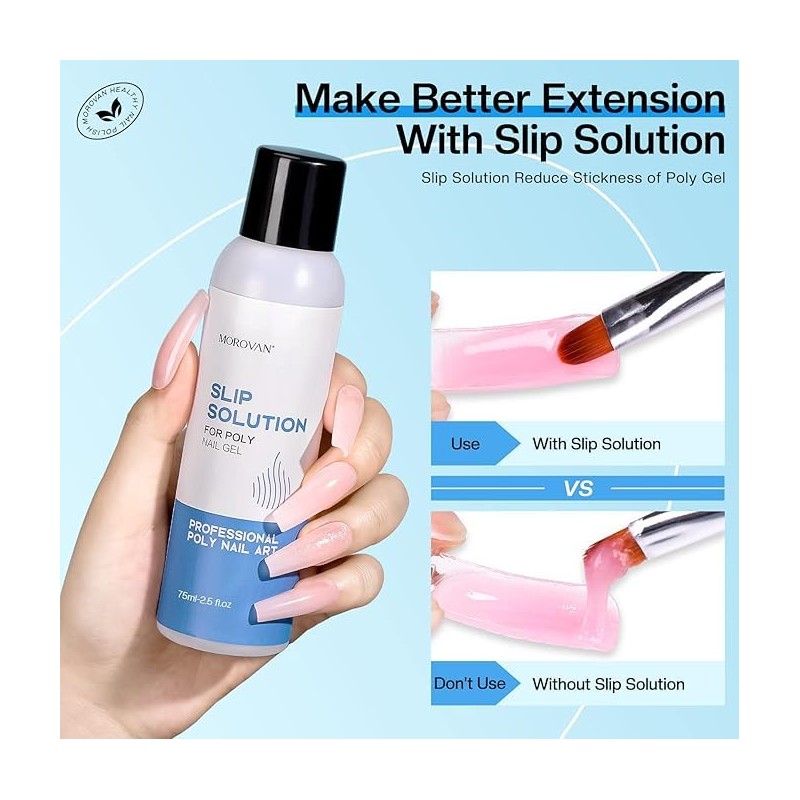 Morovan Poly Gel Slip Solution 2.5oz Liquid Slip Solution with