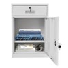 White Storage Cabinet With Lock Under Desk Office Cabinet Vertical