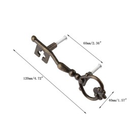 dophee 6 Pack Key Shape Pull Handles, Retro Antique Bronze Farmhouse Style Knobs, Decorative Zinc Alloy Cabinet Pulls for Kitchen Wardrobe Cupboard Furniture Door Drawer