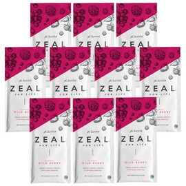 Zurvita - Zeal for Life Wellness Drink Mix - Wild Berry (Classic) Flavor - Gluten-Free, Vegan, with Vitamins and Minerals - 10 Single Packets