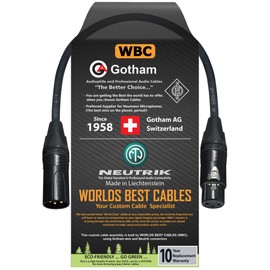 WORLDS BEST CABLES – Gotham GAC-4/1 – Star Quad Mic Cable – 15 CM with Neutrik Gold XLR Plugs