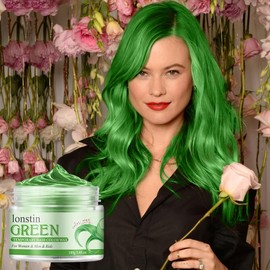Deep Green Temporary Hair Styling Putty - Washable Hair Colour Wax for Men & Women - Non-Sticky Hair Clay Gel for Natural Look - 24-Hour Hold, Easy to Wash Out (100g)