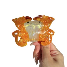 Aurasnap Hand-Assembled Yellow Crab Hair Claw Clip - Sunshine Yellow Acetate Crab Hair Clip, Non-Slip Hair Clips for Beach & Summer Birthday Gifts