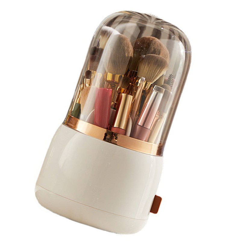 Makeup Brush Holder Multifunctional Brush Organizer Home Rotating Dustproof Cosmetic