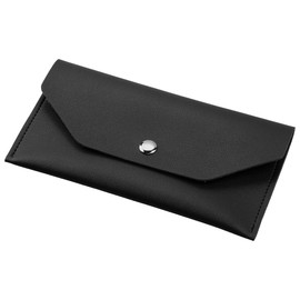 GLADFRESIT Long Leather Wallet - 1 Pcs 17.5 * 9CM PU Leather Cash Wallet Envelope for Student Office Worker Men and Women(Black).