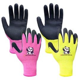 Migliore Wear 2 Pairs of Children's Work Gloves, Gardening Gloves, Children, Latex Protective Gloves with Palm Coating for 2-4 Years (XS)