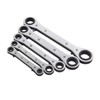 Dapetz ® Ring Spanner Wrench AF/Imperial/SAE Imperial Reversible Ratchet 5 Pieces Chrome Plated Open Ended/Combination Complete Set 1/4" - 7/8"