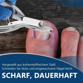 Präzision Nagelschere für Tief Eingewachsene Fußnägel, Profi Edelstahl Nagelzangen Nagelknipser für Dicke Fussnägel und Fingernägel
