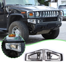 PIUGILH Replacement Front Bumper Corner Bezels Protective Frame Cover Decorative Molding Compatible with 2003-2009 Hummer H2 SUV SUT,Front Bumper Corner Bezels Replace Car Accessories