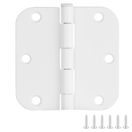 Design House Door Hinge, 3.5 in x 3.5 in, 5/8 in Radius, Interior, Rounded Steel, Removable Pin, Pre-Lubricated, Easy to Install, White Finish, 9 Pack, 189829