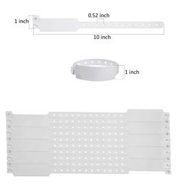 Wristall White Wristbands 500 Pack - Colored Wristbands for Events, Vinyl Wrist Bands of Party by Fivepeans