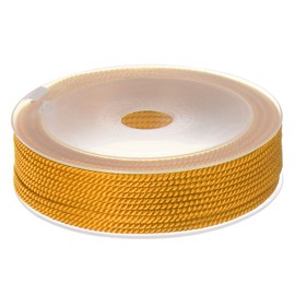 sourcing map Twisted Nylon Twine Thread Beading Cord 2mm 13M/43 Feet Extra-Strong Braided Nylon String for Crafting Bracelets Jewelry Making, Golden